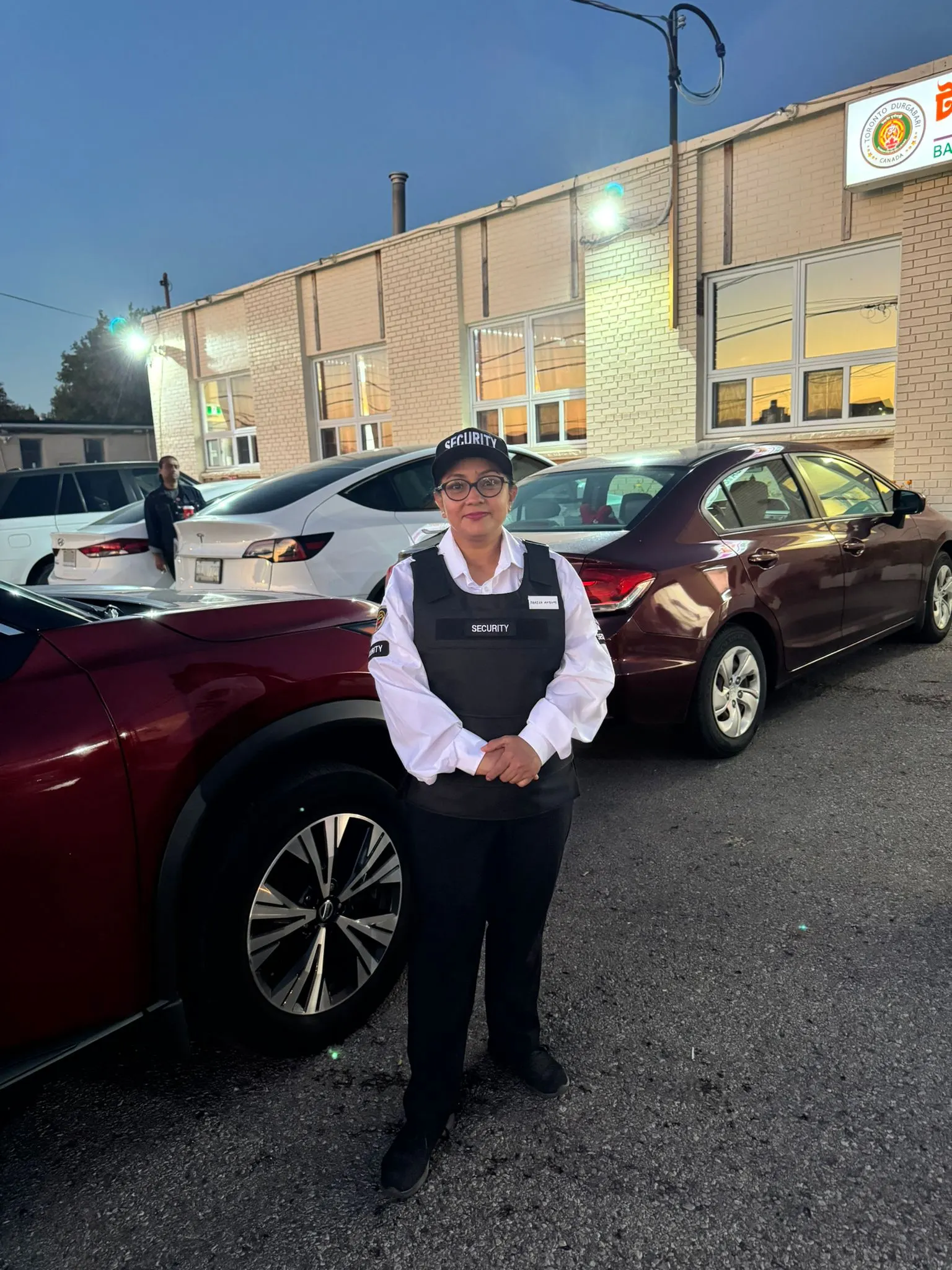 Officer controlling a parking lot